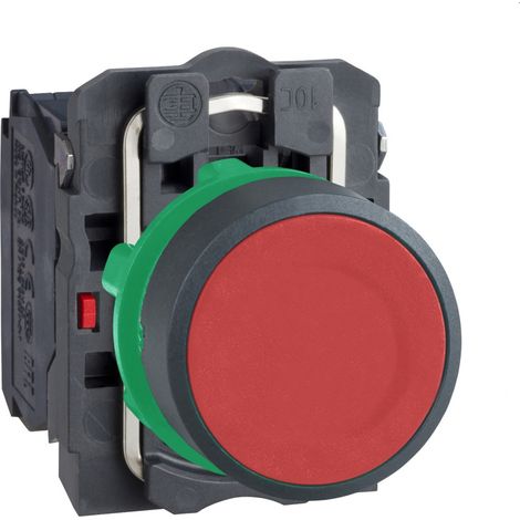Harmony bouton-poussoir rouge Ø22 - à impulsion affleurant - 1O+1F - XB5AA45 (1/4)