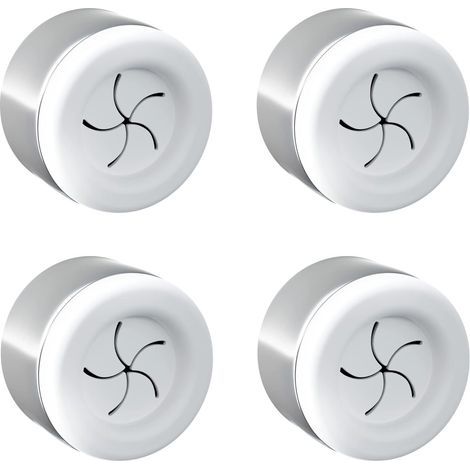 Set mit 4 hochwertigen Handtuchhaltern aus Edelstahl für Bad, Küche und Haushalt – Handtuchhalter – Handtuchhaken – Rund – Chrom – Selbstklebend, kein Bohren erforderlich (weiß)