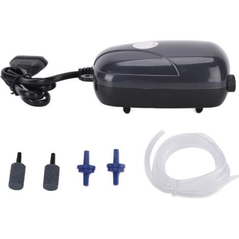 Pompe à oxygène professionnelle compacte et silencieuse pour aquarium, prise UE 220V, double orifice, idéale pour l'élevage de poissons wh (1/5)