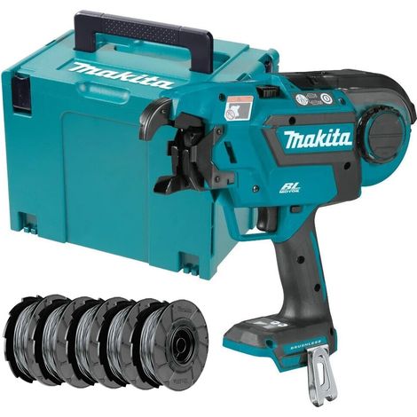 Makita DTR180ZJ 18v LXT Cordless Brushless Rebar Tying Tool Makpac Case + 5 Sets