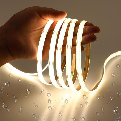 Ruban LED COB 12V 6M 4000K Sans Points Étanche Intensité Variable, Découpable, Autocollant, CRI 90+ 320LEDs/M Blanc Naturel 8MM, Pour Camion, Cuisine( Sans Alimentation ) (1/5)