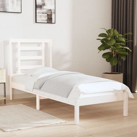 Giroletto Bianco in Legno Massello 75x190 cm Small Single vidaXL (1/5)