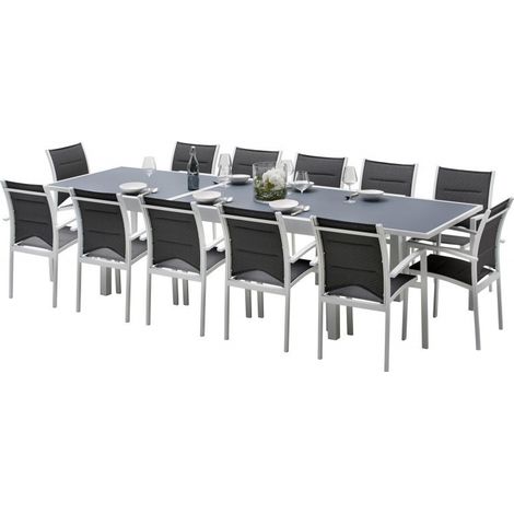 Gartenmöbel Set Modulo T 8/12 + F 12 Full Glas Weiß Wilsa Garden (1/5)