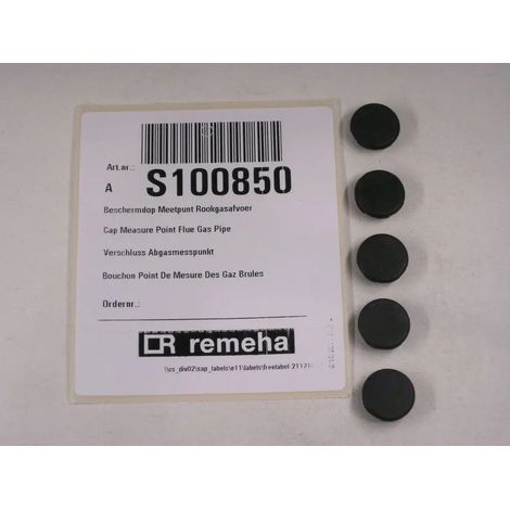 Remeha Bouchon de mesure EPDM noir (5x), S100850
