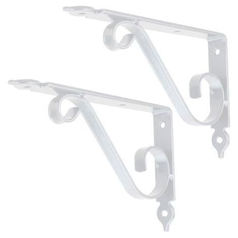 Lot de 2 équerres flottantes robustes et stables en métal - Angle de 90 degrés - Pour fixation murale et supports - Angle droit en forme de L - 150x110 mm Blanc (1/5)