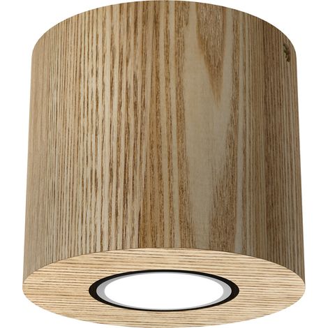 Runder Deckenspot Ø10cm helles Holz 1xGU10 8W Downlight Holz Luminex