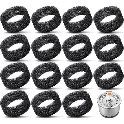 16 Pièces Filtre en Mousse de Fontaine pour Animaux Noir Éponge Ronde Filtre Fontaine Eau Chat de Remplacement de 2,5 L/ 84 oz (1/5)