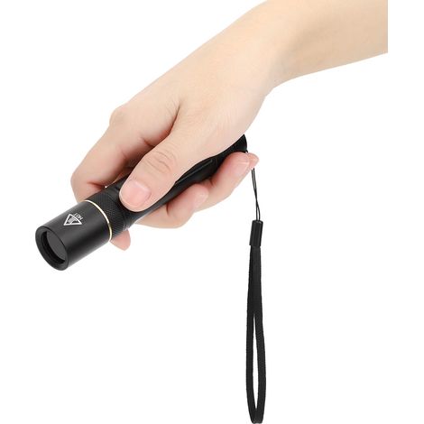 Lampe torche LED haute puissance 5W 360NM, détection de lumière ultraviolette, fluorescente, anti-contrefaçon de billets (noire) (1/5)