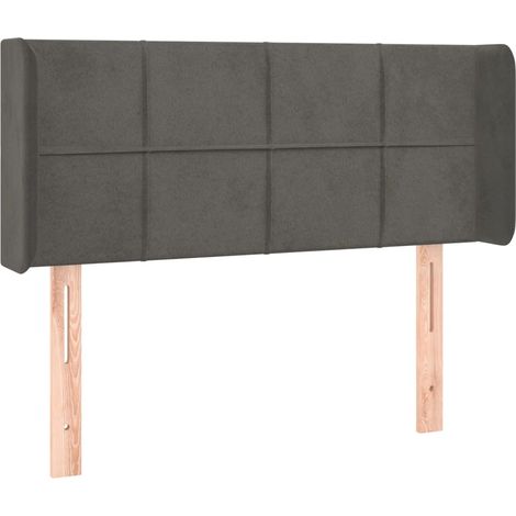 Testiera letto accessorio camera da letto mobili LED 93 x 16 x 78/88 cm tessuto in velluto grigio scuro TDL0200970