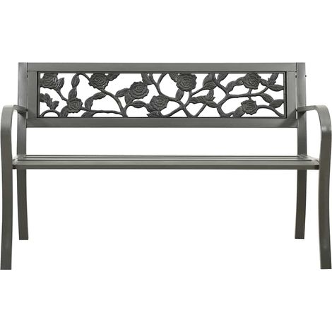 Maison Exclusive - Gartenbank 125 cm Stahl Grau (1/5)