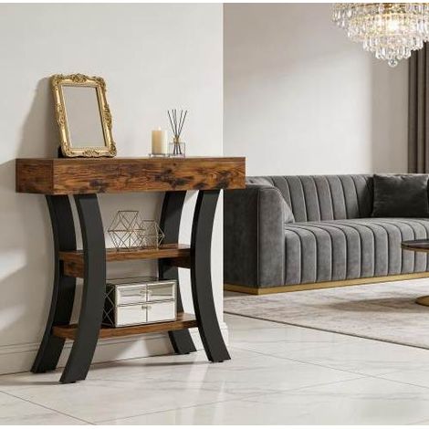 Mueble recibidor consola 3 estantes MDF metal OKMYHOME (1/5)