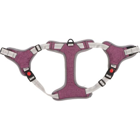 Reflektierendes Hundegeschirr, verstellbar, weich und atmungsaktiv, ideal für Spaziergänge und Reisen, lila, Größe M. Sicherheitsweste für Hunde, ideal für Training und Reisen. (1/5)