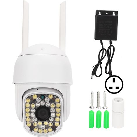 Caméra WiFi 2.4G et 5G IP sans fil, audio bidirectionnel, vision nocturne IR, détection de mouvement, alarme, rotation panoramique, prise UK pour maison. (1/5)