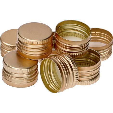Tapones de botella fi28/18 dorados - 8 unidades.