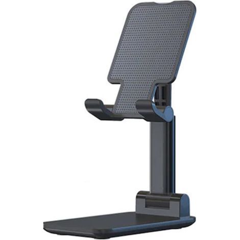 Soporte para teléfono/tableta, ABS/Silicona, altura ajustable, plegable, 110x110x65 mm, negro (1/5)