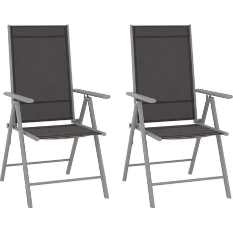 Gartenstühle Klappbar 2 Stk. Textilene Schwarz