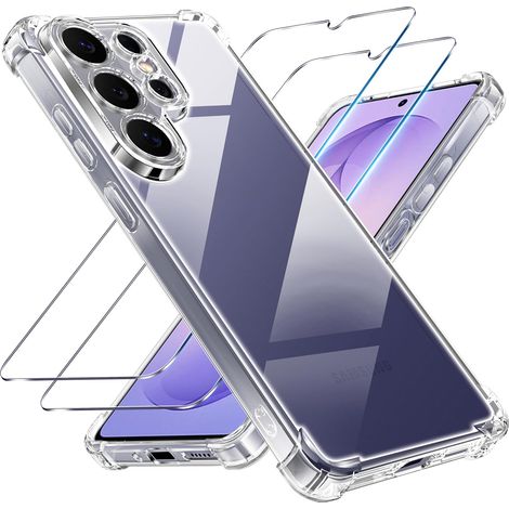 3 en 1 Coque et Verre Trempé pour Samsung Galaxy S26 Ultra, [Coussin d'air Intégré] Anti-Jaunissement Souple TPU Bumper Coque Protection pour Samsung s26 Ultra, Transparente (1/5)