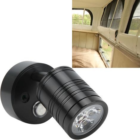 Lampe de lecture LED RV blanc chaud avec variateur tactile 10‑30V 3W pour camping‑car, bateau, camion, chambre noire (1/5)