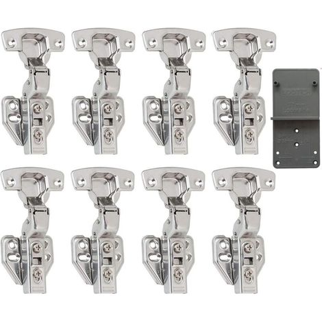 royaluxe -Recouvrante Charnieres Standard, 110 Degré Complètement en Applique Charnieres Standard avec Amortiss Intégré Mécanisme de Fermeture Automatique, Charnière pour Armoires de Porte Cuisine, 8p (1/5)
