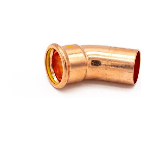 PrimaPress 42mm 45° Copper Pressfit Gas Elbow Street Fitting (1/2)