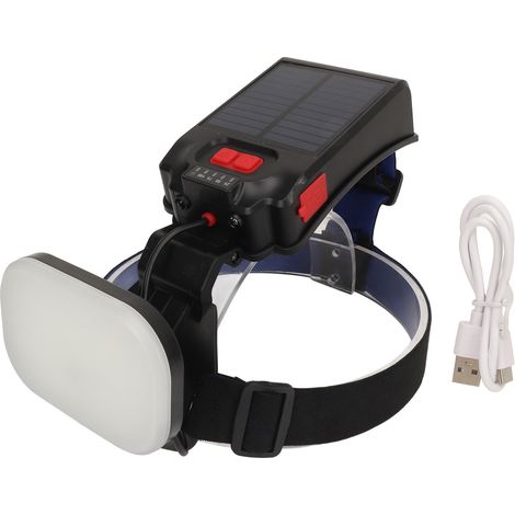 USB-Solar-Angelstirnlampe, 1200 lm, IPX4 wasserdicht, 4000 mAh Akku, 3 Modi, Bewegungserkennung (1/5)