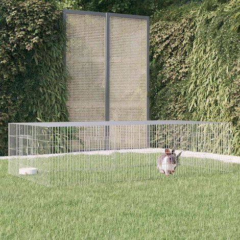 Clapier à lapin - Enclos Poulailler pour animaux 2 panneaux 220x110x55 cm Fer galvanisé BV310824 - BonneVie (1/5)