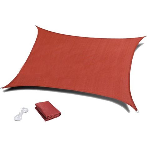 Telo ombreggiante rettangolare 3x3 metri - protezione UV, adatto per patii, giardini, prati e attività all'aperto - terracotta. (1/4)