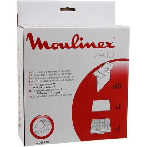 Staubsaugerbeutel zelio 10 Stück + Filter für Staubsauger von moulinex