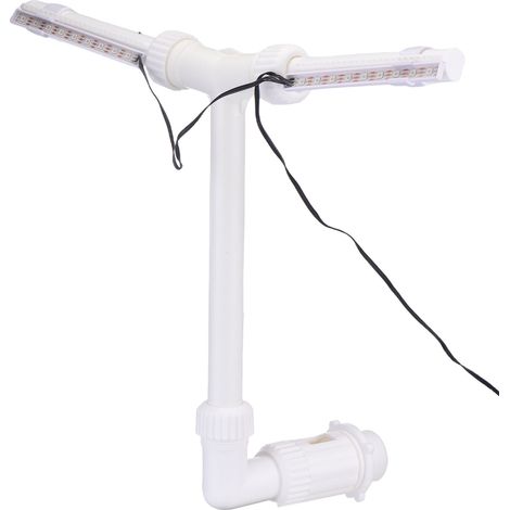 Fontaine solaire pour piscine, fontaine solaire à double tête avec éclairage LED, jet réglable à distance, avec télécommande, arrêt automatique après 2/4/6 heures, convient pour les fêtes et la baigna (1/5)