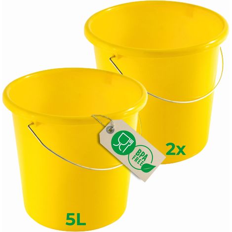2x Novaliv Putzeimer mit Maßeinteilung, Griff aus Metall (1/5)