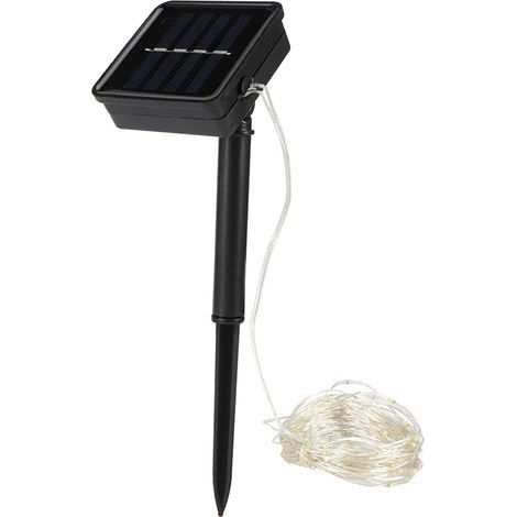10 m / 32,8 ft lange Solar-Lichterkette mit 100 LEDs, Rasenbeleuchtung, wasserdichte Kupferdraht-Lichterkette, dekorative Lichterkette für Garten, Hof und Villa (1/5)