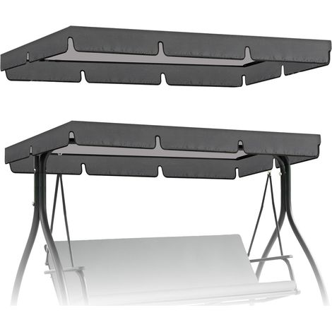 Toit de Balancelle, 195 x 125 x 15cm Toile de Rechange pour Balancelle de Jardin, Imperméable Bâche de Toit pour Balancelle, Anti-UV Toit Pare-Soleil 420D Oxford, 2 et 3 Places, Coupe-Vent (1/5)