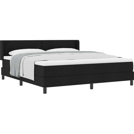 Boxspringbett mit Kopfteil Schwarz 200 x 180 cm Stoff (1/5)