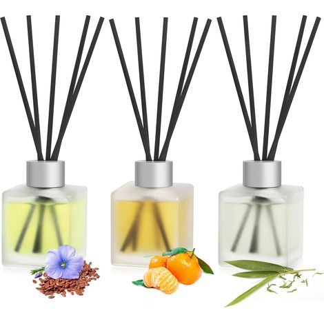 Reed Diffuser, Citrus Essential Oil, Linen/Bamboo White Tea, Citrus Essential Oils with Diffuser Sticks, Air Freshener for Bathroom (1/5)