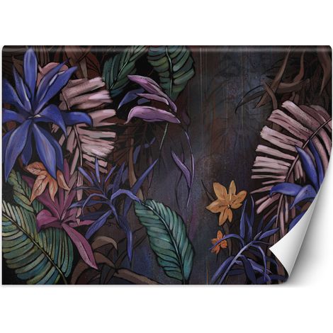 Fototapete Bemalte exotische Dschungelblätter 250x175 cm (1/5)