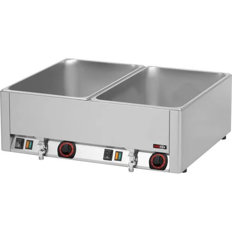 Bain marie électrique 2x GN 1/1 - 150 TOP avec vidange REDFOX - BMV 2115 - REDFOX