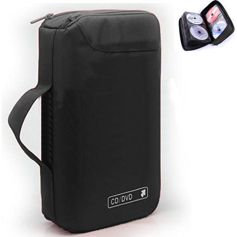 Sacoche pour CD/DVD, capacité 96 CD/DVD, en tissu Oxford, avec housse de protection pour le rangement des CD et DVD, idéale pour les enfants et la voiture. (1/5)