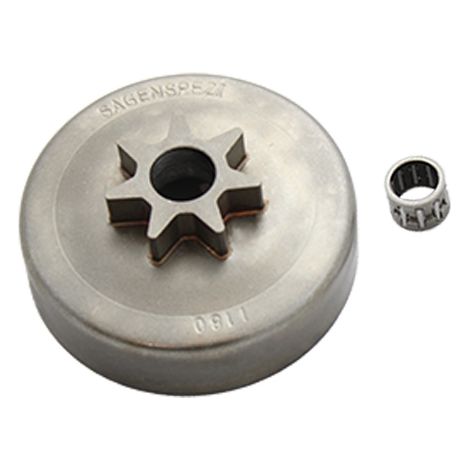 Pignon d'entrainement pour tronçonneuse Stihl MS 251 – 7 dents – Diamètre intérieur 12.3 mm – Cage à aiguille 10 mm – Pas .325 (1/4)