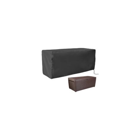 Schutzhülle für Aufbewahrungsbox – Wasserdichte Outdoor-Abdeckung – Wasser- und UV-Schutz – Deckel für Aufbewahrungsbox im Freien, 123 x 62 x 55 cm (Schwarz) – Crezuo