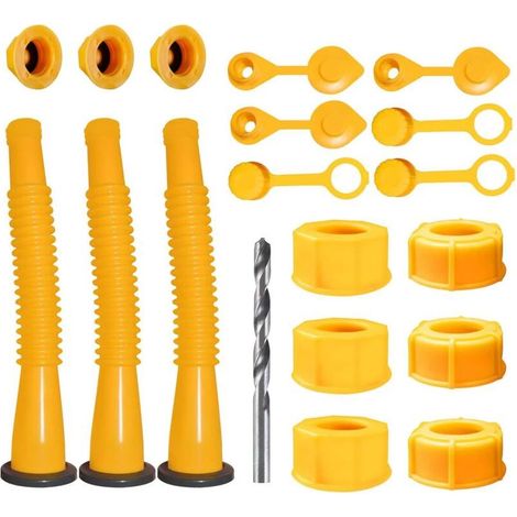 Gas Can Nozzle Replacement, Gas Can Nozzle Replacement (3 Pack Kit - Yellow) Fits most 1/2/5/10 gallon gas cans. (1/5)