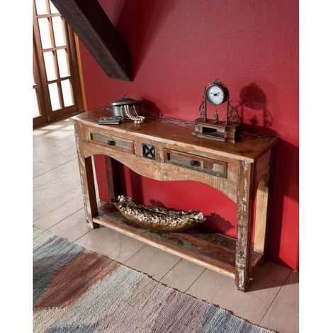 Consolle Legno riciclato multicolore Laccato 115x30x76 cm montato NATURE OF SPIRIT 03 (1/3)