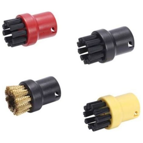 Accessoires nettoyeur,Lot de 4 brosses de nettoyage à vapeur，Brosses Rondes Set，Accessoires de nettoyage à vapeur,pour Kärcher SC1 SC2 CTK10 SC3 SC4 SC5 SC7 (1/5)