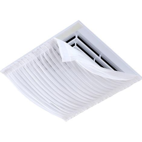Deflecteur Climatisation(White,45x45cm/18x18in), Housse Universelle en Gaze pour Climatiseur, Installation Autocollante sans Traces (1/5)
