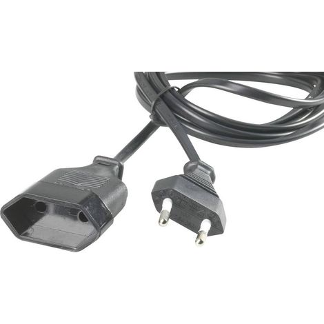 Kopp 1456.0509.2 Alimentazione Prolunga Nero 5.00 m H03VVH2-F 2X 0,75 mm²