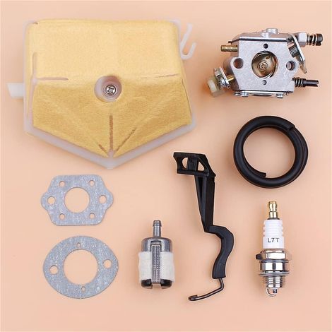 Kit de filtre à air avec levier de tige de starter pour carburateur pour tronçonneuse Husqvarna 50, 51, 55, 55 Rancher pour Walbro WT 170 1, 503281504 (1/5)