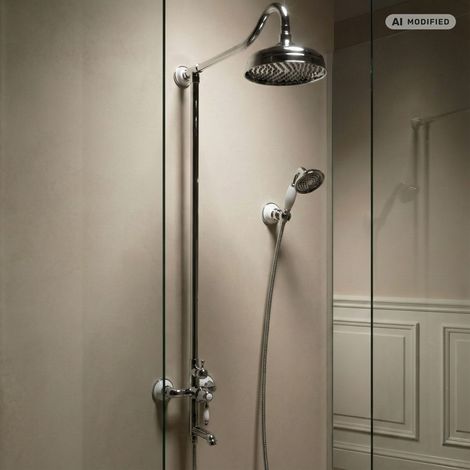 PaulGurkes Système de Douche Nostalgique Set Douche Plafond Retro Style Campagnard 3 Voies (1/5)