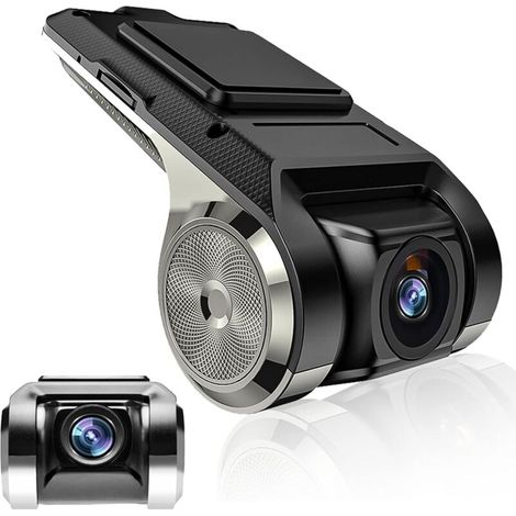 Caméra embarquée, mini enregistreur DVR HD avec angle de vision de 140°, capteur G, enregistreur de conduite intelligent avec ADAS, USB, compatible Android (1/4)