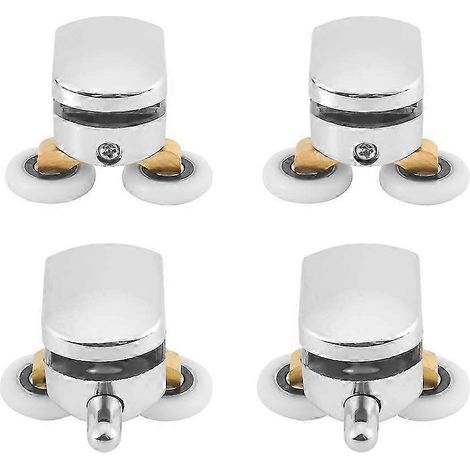 Jeu de 4 roulettes de 23 mm pour porte de douche coulissante - Roulettes de rechange de qualité supérieure pour une ouverture et une fermeture en douceur. (1/5)