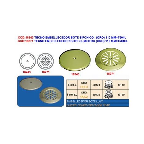 TECNO Embellecedor bote sumidero “Oro” Ø110mm T504SL-50425