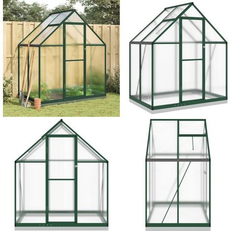 Serre avec cadre de base vert 169x114x202 cm aluminium - Serre De Jardin - Serre Aluminium - Abri Jardin - Protection Plante - Greenhouse - Home & Living